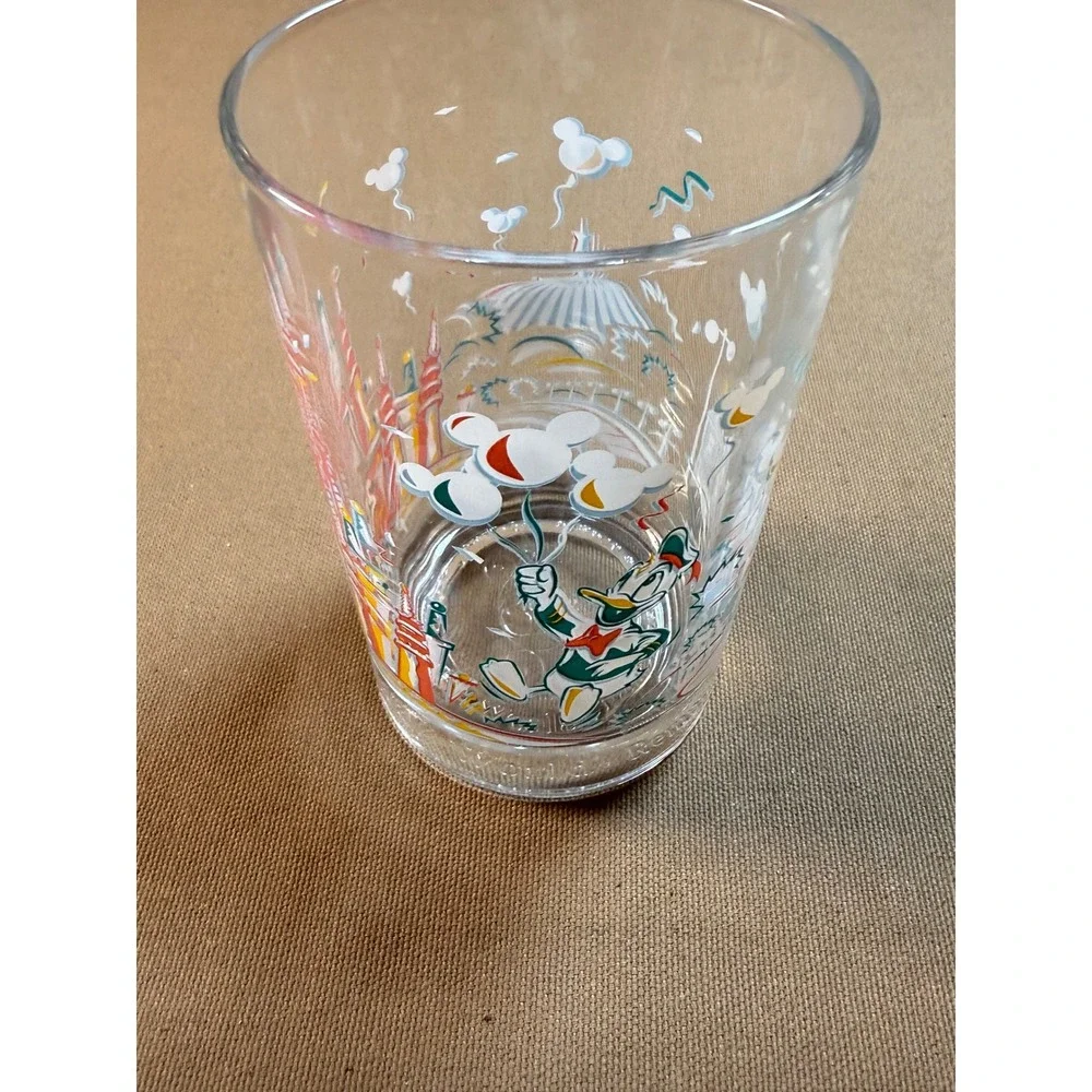Vintage McDonalds Disney World Remember the Magic 25th Glass Etched‎ Donald Duck